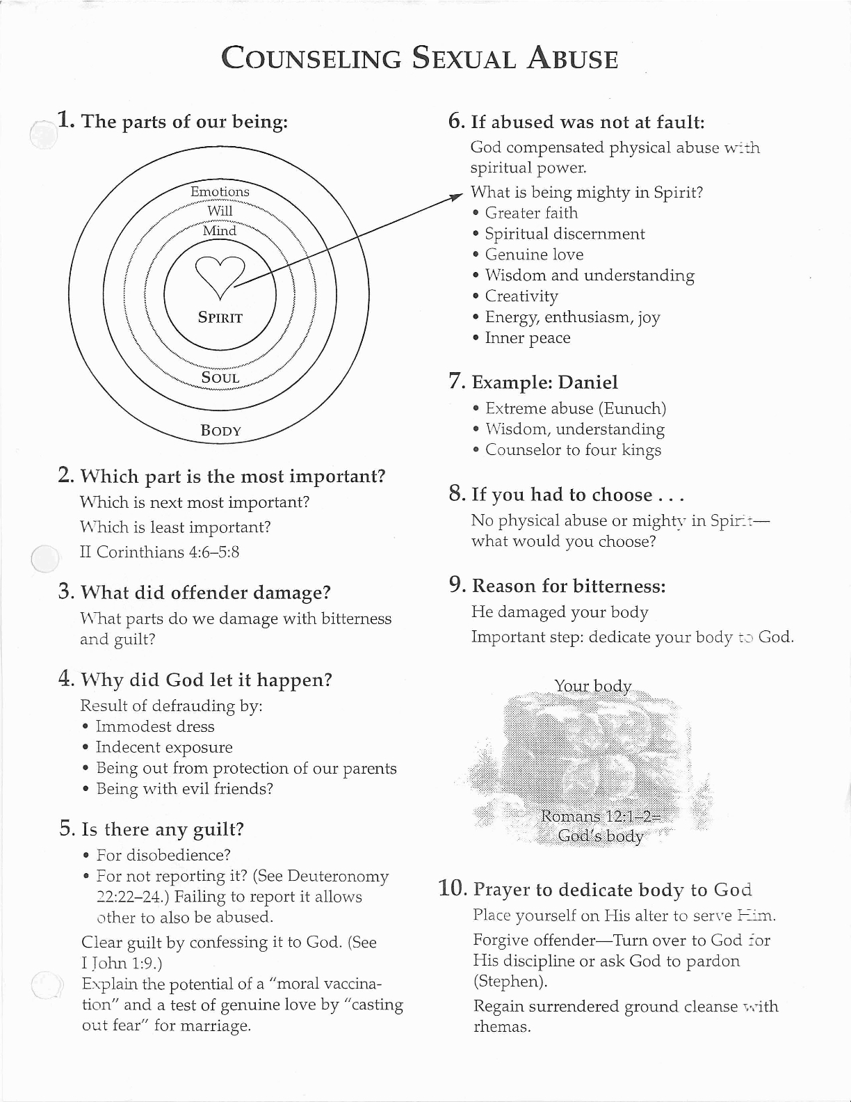 Pieces of Me Therapy Worksheet