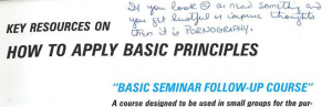 Note from the 1992 Basic Seminar. 