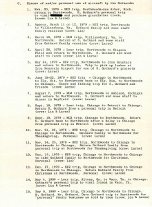 Pilot’s log of misuse of IBYC planes 1979/80
